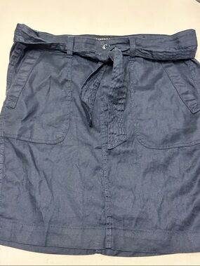 Liverpool Navy Blue Utility Tie-Waist Skirt